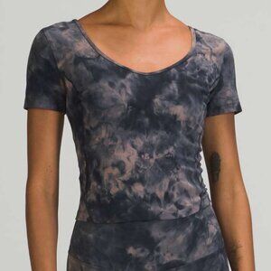 Lululemon Align T-Shirt Diamond Dye Lunar Short Sleeve Top Size 8 Navy Casual